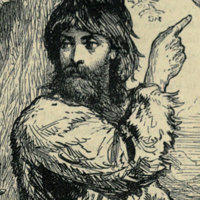 Robinson shoots his gun at Friday (Robinson Crusoe, London, 1863)