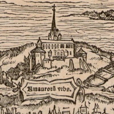 Carte de l’île d’Utopie (Th. More, Utopie, Bâle, 1518) - A. Holbein