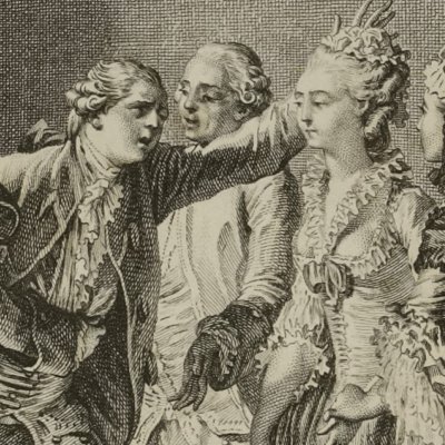 Il en est navré, je l'entraîne avec peine (Coll. compl., t4, 1774, Émile) - Moreau