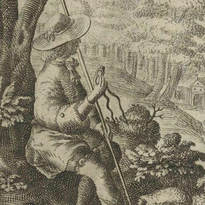 Céladon holds Astrée's ring (Dend hyrdinde Astrea, I, 1, 1645) - Petersen