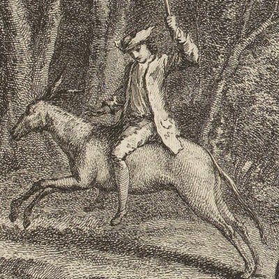 Les voleurs et l’âne (La Fontaine, Desaint et Saillant, 1755) - Oudry