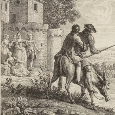 Le meunier, son fils & l’âne, 4e pl. (La Fontaine Desaint&Saillant 1755) - Oudry