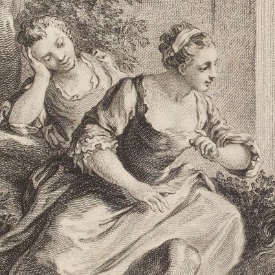 Le lion amoureux. A Mlle de Sévigné (La Fontaine, Desaint&Saillant 1755) - Oudry