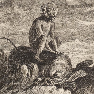 Le singe et le dauphin (La Fontaine, Desaint et Saillant, 1755) - Oudry