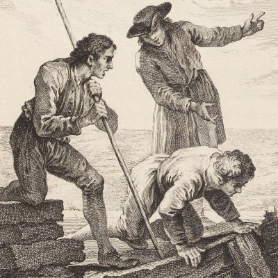 Le chameau & les bâtons flottants (La Fontaine, Desaint&Saillant, 1755) - Oudry