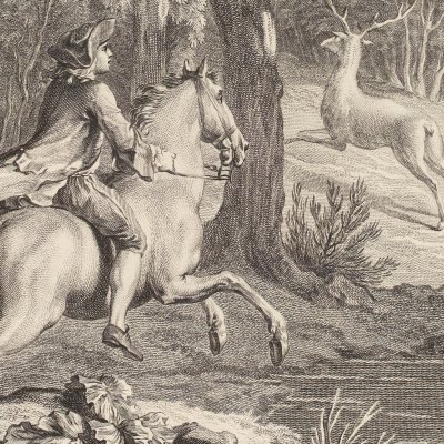 Le cheval s’étant voulu venger du cerf (La Fontaine, D&Saillant, 1755) - Oudry