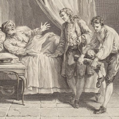 Le vieillard et ses enfants (La Fontaine, Desaint et Saillant, 1755) - Oudry