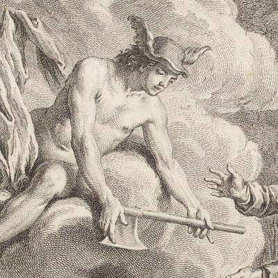 Le bûcheron et Mercure (La Fontaine, Desaint et Saillant, 1755) - Oudry