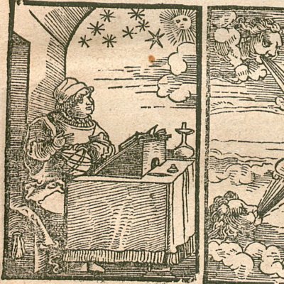 Vignette liminaire de la Prognostication des 24 ans à venir, de Paracelse (1536)