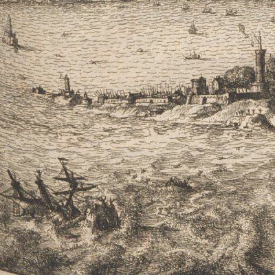 Naufrage d’un vaisseau romain devant Utopie (More, Utopie, 1715)