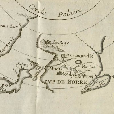 Carte de l’empire de Norreos & du Royaume d’Arrimond (Voyages de Glantzby, 1729)