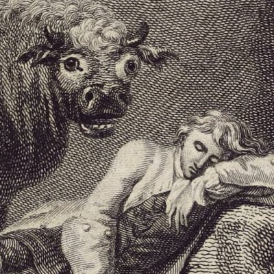 Niels est réveillé par un taureau (Niels Klims underjordiske reise, 2, 1789)