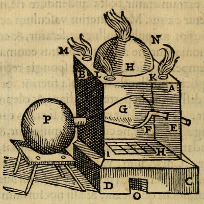 Distillation par inclinaison (G della Porta, De distillatione lib IX, Rome 1608)