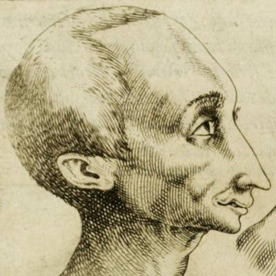 Homme et lévrier (G. della Porta, De physiognomonia, 1586, p. 59)