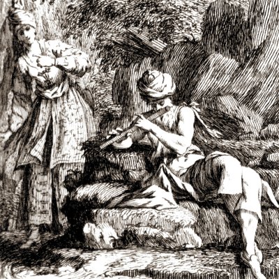 Bulbul surprend un prince joueur de flûte (Les Femmes militaires, 1735)