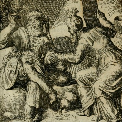 Cosa maître de Caaba par la boisson (La Vie de Mahomet, 1698)