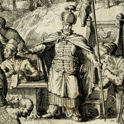 Construction de la mosquée de la Mecque (La Vie de Mahomet, 1698)
