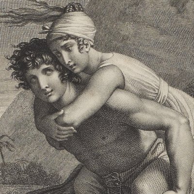Le passage du torrent (Paul et Virginie, 1806) - Roger d’après Girodet