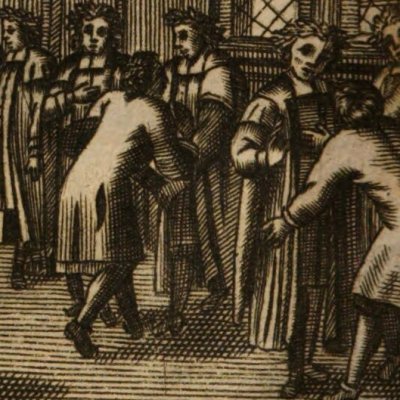Baiser de paix aux Nobles (Voy. île de Naudely, 1705) - d’après Harrewyn