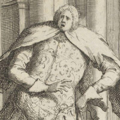 Représentation de Flavio de Haendel (caricature anonyme)