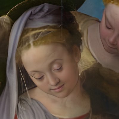 La Sainte Famille avec Jérôme, une martyr et Jean-Baptiste enfant - P. Fontana