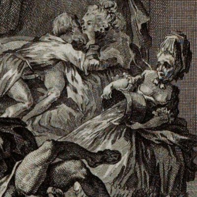 La Dupuis calme 2 moines avec un seau d’eau (Thérèse philosophe, Londres, 1782)