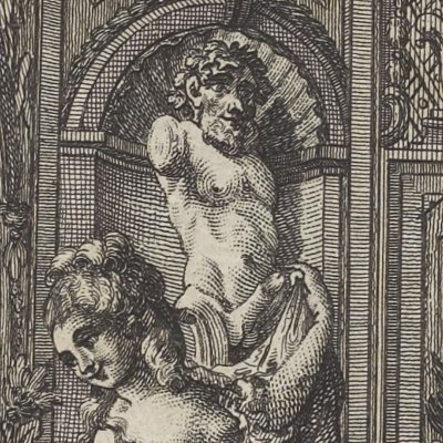 Fanny dans le cabinet de Priape, frontispice (Cleland, La Fille de joie, 1786)