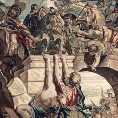 Victoire de Constantin sur Maxence au pont Milvius (tapisserie) - > Rubens