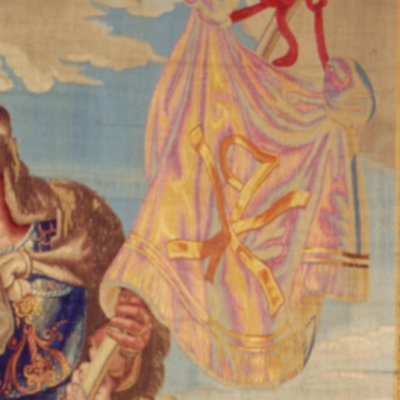 Constantin offre à ses troupes le labarum (tapisserie) - > Rubens