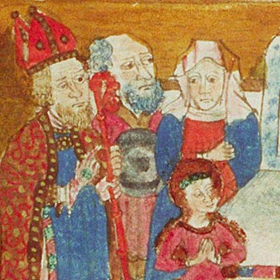 Présentation de Marie au Temple (Speculum humanæ salvationis KB 10 B 34, F5va)