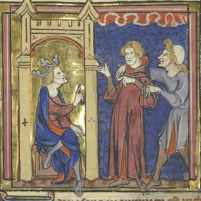 Saint Victor devant Maximien (V. de Beauvais, Speculum Historiale, Ars5080)