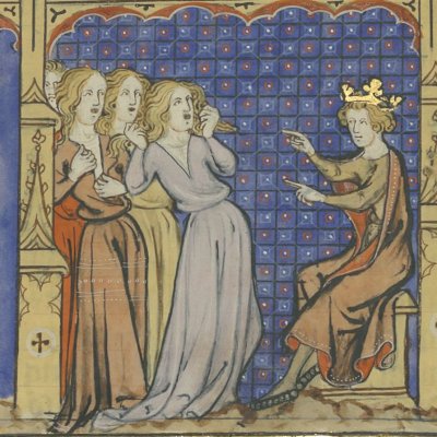 Constantin supplié par les Romaines (V. de Beauvais, Speculum Historiale, Ars508