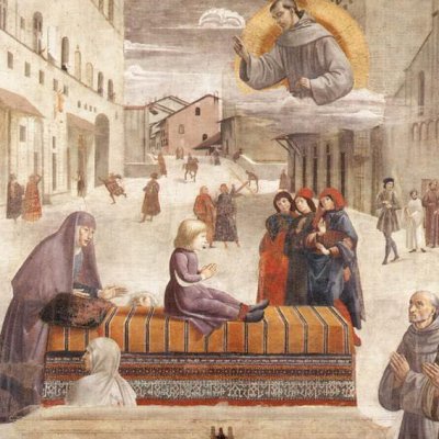 La résurrection de l’enfant (Histoire de saint François, Chapelle Sassetti) - Ghirlandaio