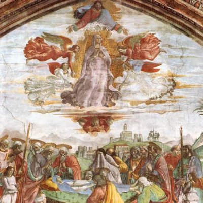 Assomption de la Vierge (Hist de la Vierge, chapelle Tornabuoni) - Ghirlandaio