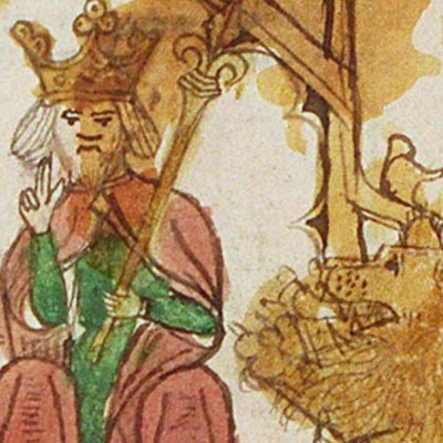 Le trône de Salomon (Speculum humanæ salvationis, KB 10 C 23, F13r)