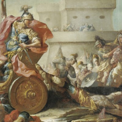 Achille traînant le corps d’Hector autour des murs de Troie - Francesco Monti