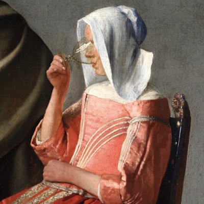 La Dame buvant avec un gentilhomme - Johannes Vermeer