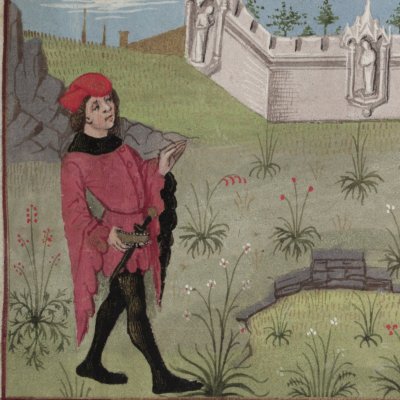 Les murs du parc de l’Agneau (Roman de la rose, Oxford Douce 195, F2)