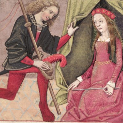 L’amant regarde le sanctuaire (Roman de la rose, Oxford Douce 195, F155)