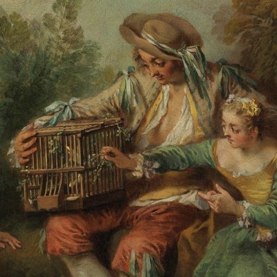 L’oiseau en cage, dit aussi Les amours du bocage - Lancret