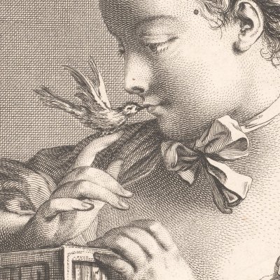 L’oiseau chéri - Daullé d’après Boucher