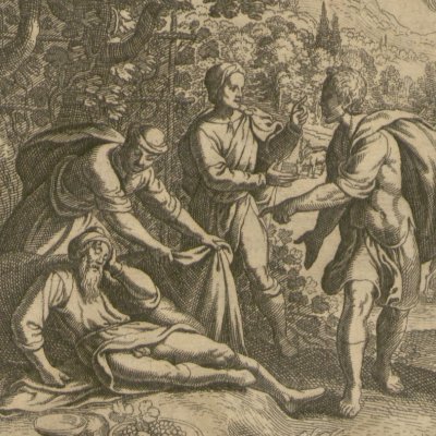 L’ivresse de Noé (Gottfried, Hist. Chronica, 1674) - Merian