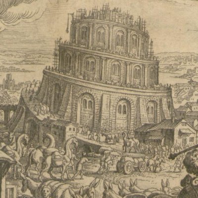 La tour de Babel (Gottfried, Hist. Chronica, 1674) - Merian