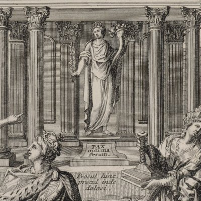 Hoc Auspice Auspicatum (allégorie de la paix d’Utrecht signée en 1713)