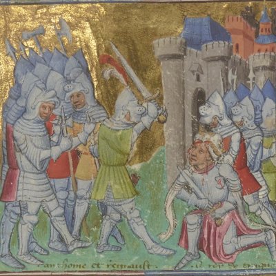Bataille devant Behaigne (Roman de Mélusine, Fr12575) - Guillebert de Mets