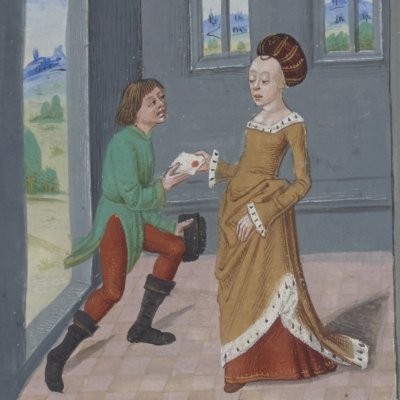 Mélusine reçoit des nouvelles de ses fils (Roman de Mélusine, ms Fr24383)