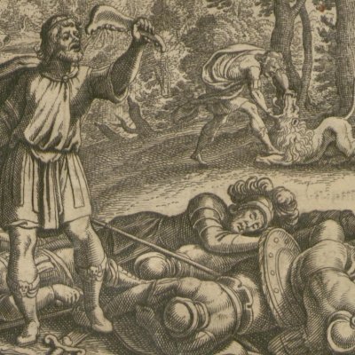 Samson et la machoire de l’âne (Gottfried, Hist. Chronica, 1674) - Merian
