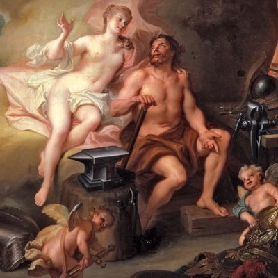 Thétis (ou Vénus ?) dans la forge de Vulcain - Silvestre