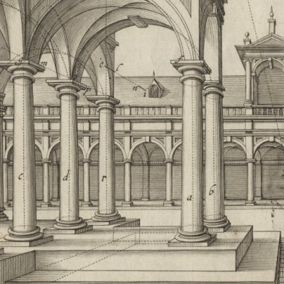 Galerie en perspective latérale (Hondius, Perspective, 1647, p. 22)