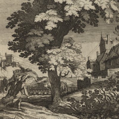 Promeneurs et points de mire (Hondius, Perspective, 1647)